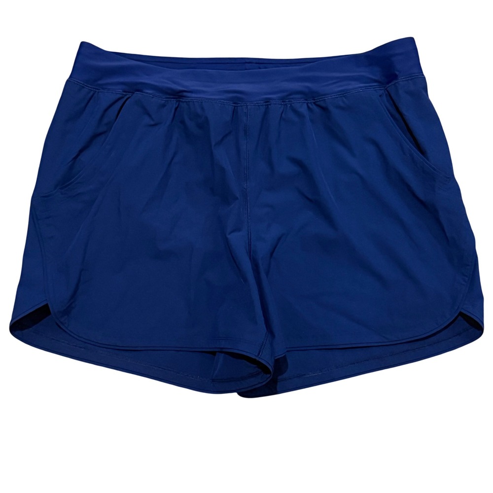 Lands End Womens Navy Blue Swim Shorts Built in swim 22W Pockets NEW